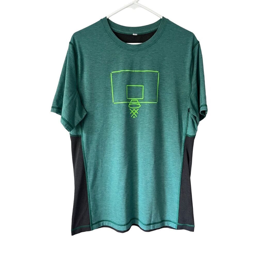 Lululemon Men’s Basketball Tee T-Shirt Size L Athletic Fitness Run Green